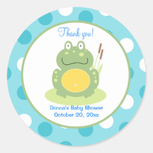 Freddy the Frog Round Favour Sticker
