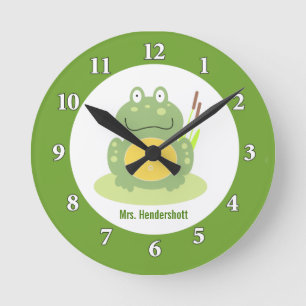 Freddy the Frog Wall Clock - Green