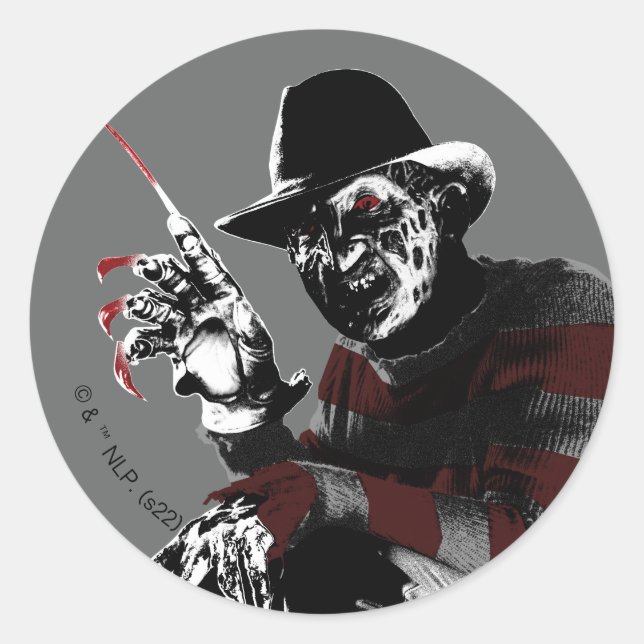 Freddy vs. Jason | Freddy Seeing Red Classic Round Sticker (Front)