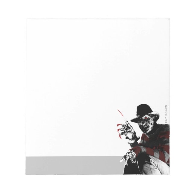 Freddy vs. Jason | Freddy Seeing Red Notepad (Front)