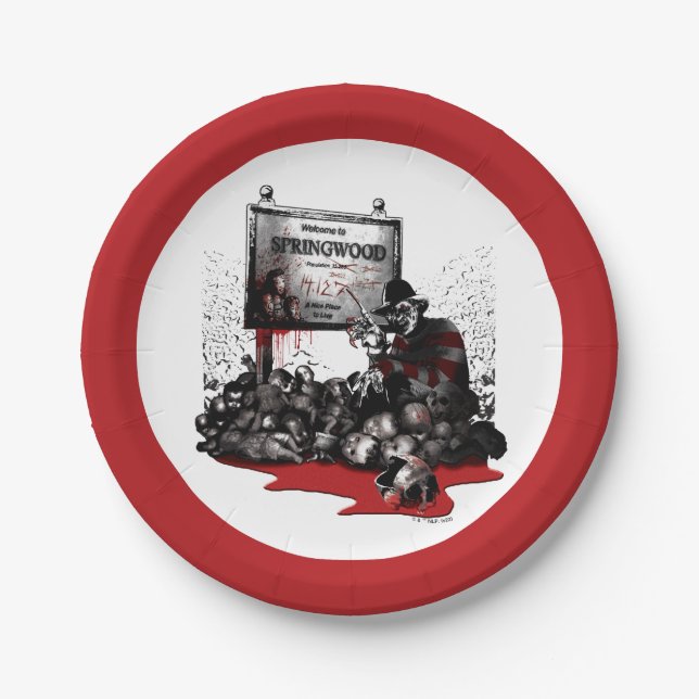 Freddy vs. Jason | Welcome to Springwood Paper Plate (Front)
