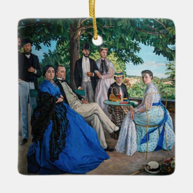 Frederic Bazille - The Family Reunion Ceramic Ornament (Front)