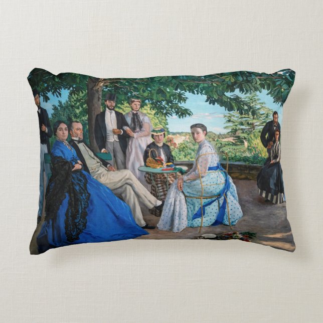 Frederic Bazille - The Family Reunion Decorative Cushion (Front)