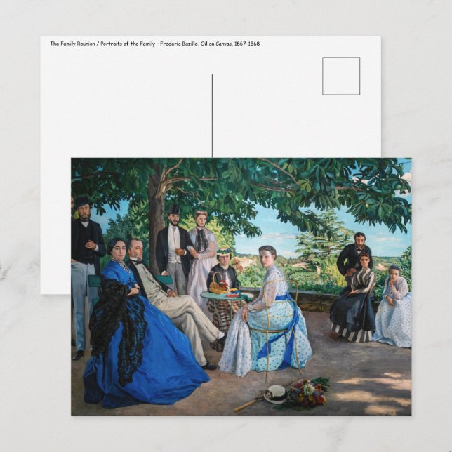 Frederic Bazille - The Family Reunion Postcard (Front/Back)