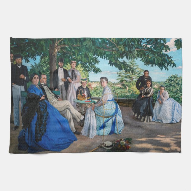 Frederic Bazille - The Family Reunion Tea Towel (Horizontal)