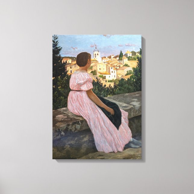 Frederic Bazille - The Pink Dress Canvas Print (Front)