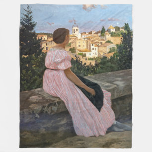 Frederic Bazille - The Pink Dress Fleece Blanket