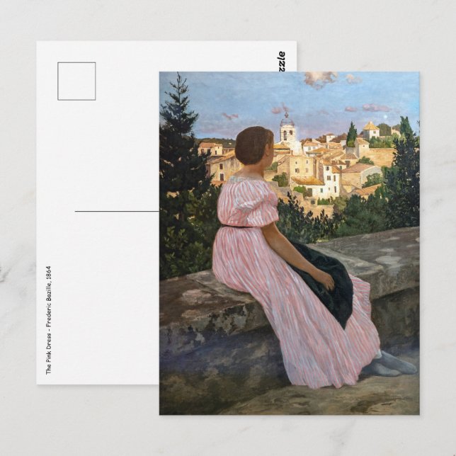 Frederic Bazille - The Pink Dress Postcard (Front/Back)