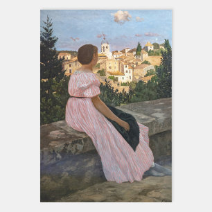 Frederic Bazille - The Pink Dress Wrapping Paper Sheet