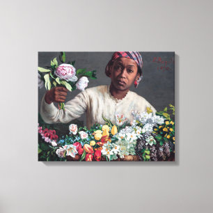 Frederic Bazille - Young Woman with Peonies Canvas Print