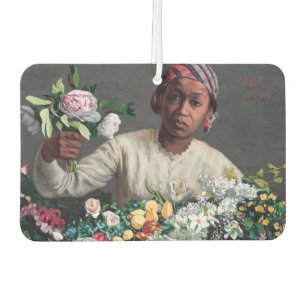 Frederic Bazille - Young Woman with Peonies Car Air Freshener