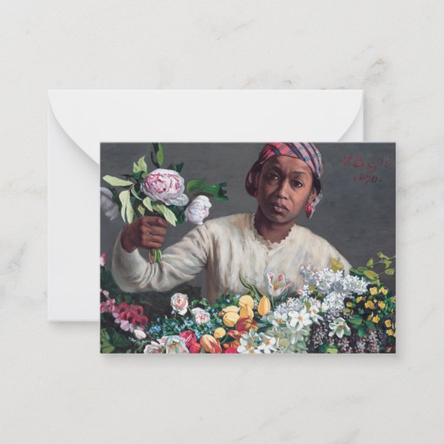 Frederic Bazille - Young Woman with Peonies Card (Front)
