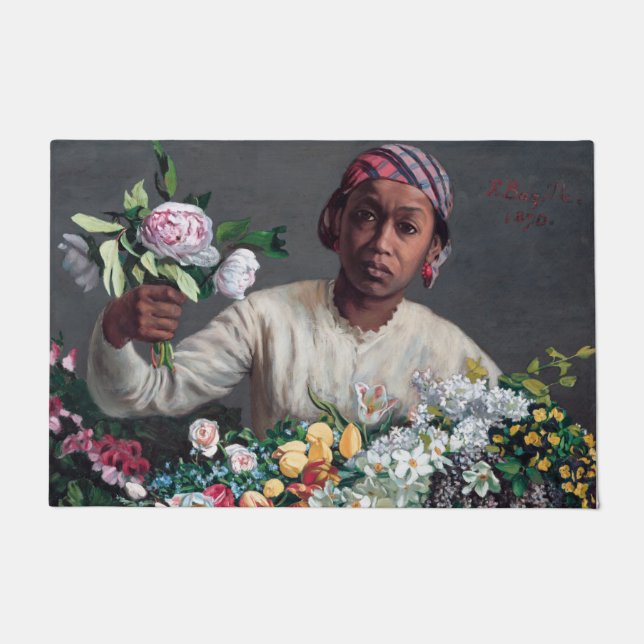 Frederic Bazille - Young Woman with Peonies Doormat (Front)