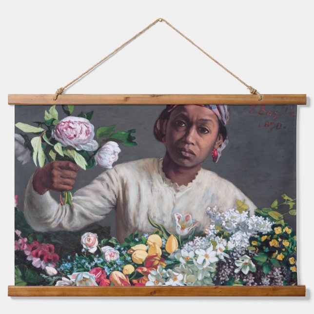 Frederic Bazille - Young Woman with Peonies Hanging Tapestry (Front)
