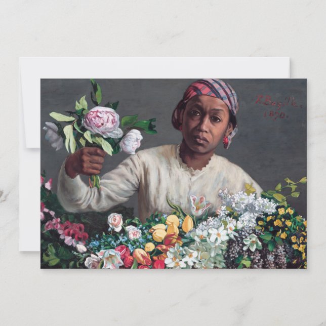 Frederic Bazille - Young Woman with Peonies Invitation (Front)