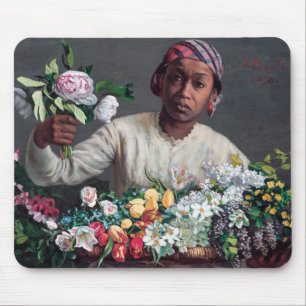 Frederic Bazille - Young Woman with Peonies Mouse Mat