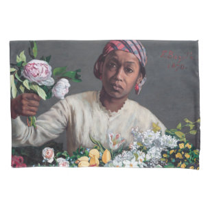Frederic Bazille - Young Woman with Peonies Pillowcase