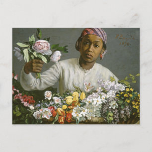 Frederic Bazille - Young Woman With Peonies Postcard