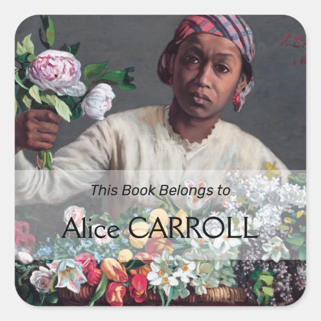 Frederic Bazille - Young Woman with Peonies Square Sticker (Front)