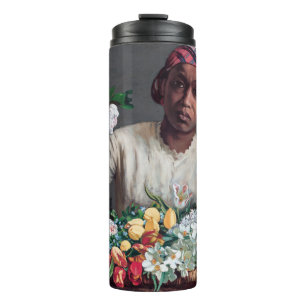 Frederic Bazille - Young Woman with Peonies Thermal Tumbler