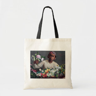 Frederic Bazille - Young Woman with Peonies Tote Bag