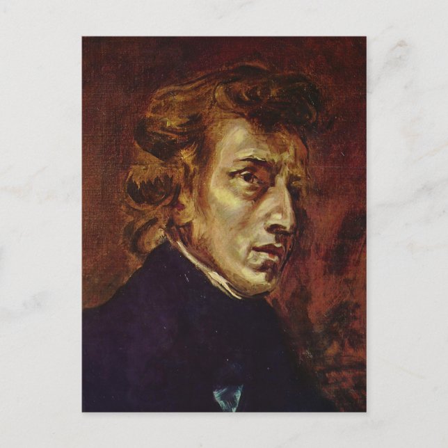 Frederic Chopin Portrait by Eugene Delacroix Postcard (Front)