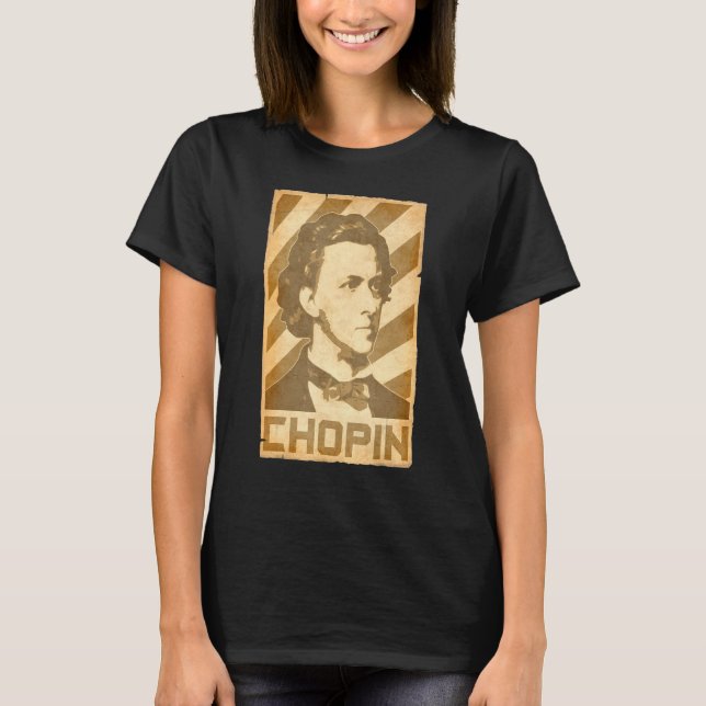 Frederic Chopin Vintage Torn Poster T-Shirt (Front)