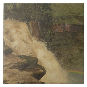 Frederic Edwin Church - A Waterfall in Colombia Tile