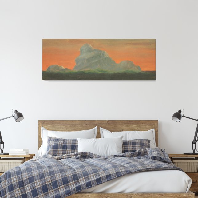 Frederic Edwin Church - Hudson Valley, sunset Canvas Print (Insitu(Bedroom))