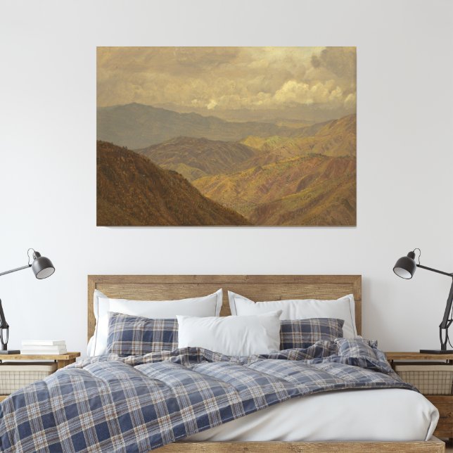 Frederic Edwin Church - Mountainous landscape Canvas Print (Insitu(Bedroom))