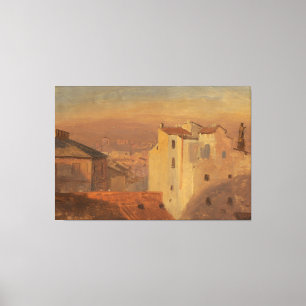 Frederic Edwin Church - Rooftops, Rome, Italy Canvas Print
