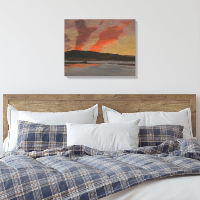 Frederic Edwin Church - Sunset and Mountains Canvas Print (Insitu(Bedroom))