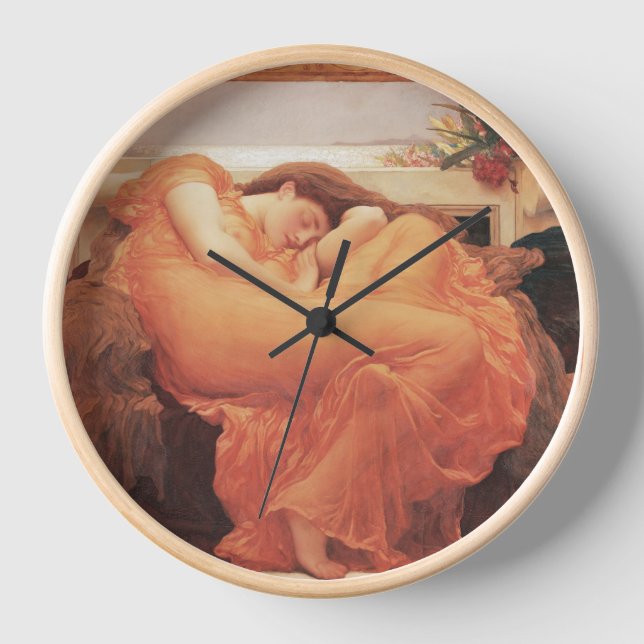 Frederic Lord Leighton Flaming June Square Art Clock (Front)