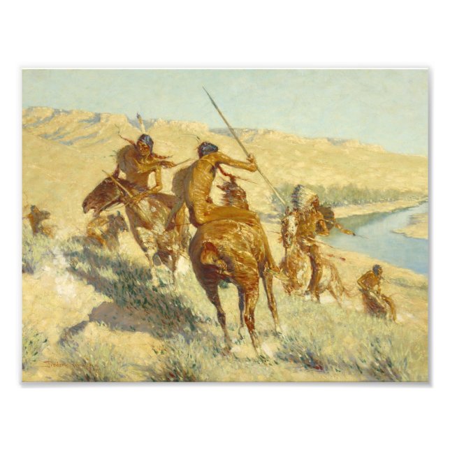 Frederic Remington - Episode of the Buffalo Gun Photo Print (Front)