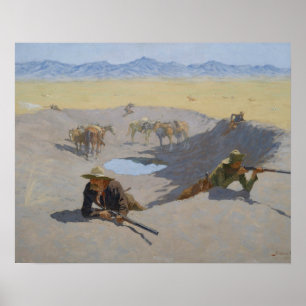 Frederic Remington - Fight for the Waterhole Poster
