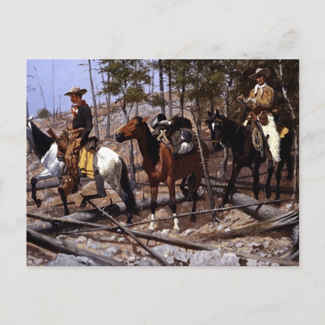 Frederic Remington Prospecting for Cattle Range Postcard (Front)