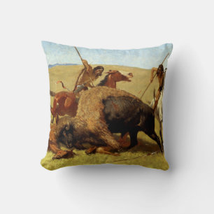 Frederic Remington The Buffalo Hunt Cushion