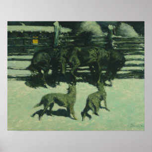 Frederic Remington - The Call for Help Poster