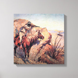 Frederic Remington Western Art “Apache Ambush” Canvas Print