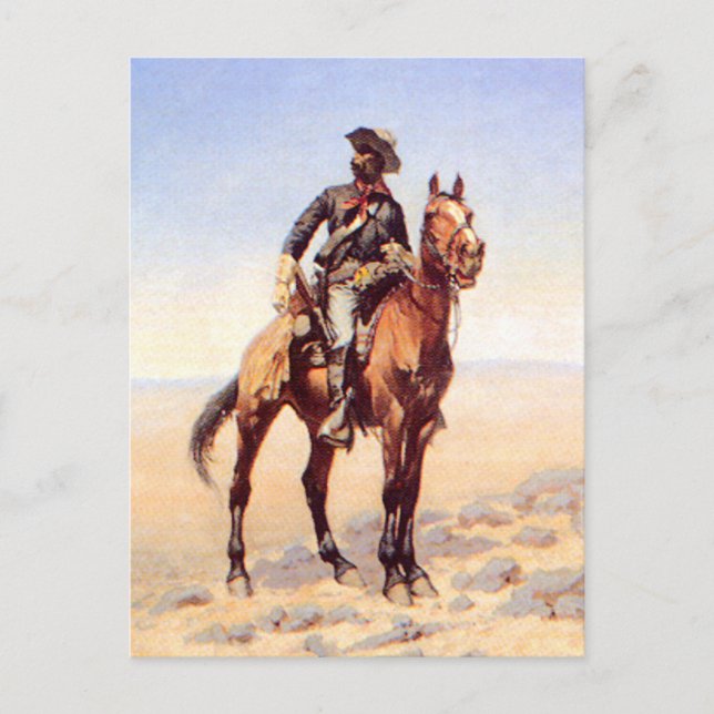 Frederic Remington Western Art “Black Cavalryman” Postcard (Front)