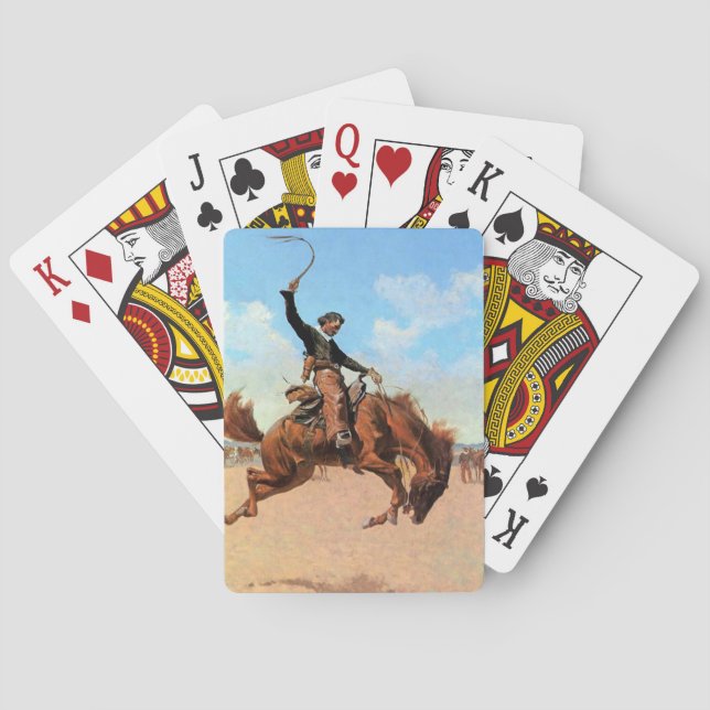 Frederic Remington Western Art “Bronco Buster” Playing Cards (Back)