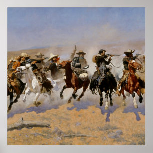 Frederic Remington Western Art “Dash For The Timbe Poster