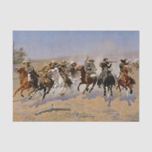 Frederic Remington Western Art “Dash For The Timbe Tissue Paper