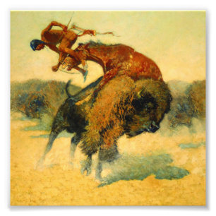 Frederic Remington Western Art “Episode – Buffalo Photo Print