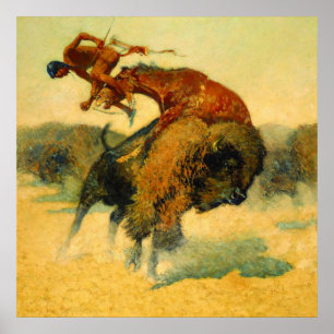 Frederic Remington Western Art “Episode – Buffalo Poster
