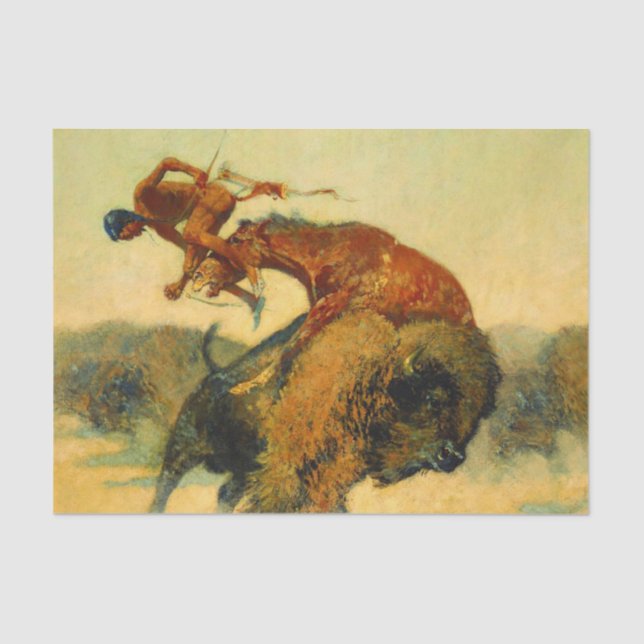 Frederic Remington Western Art “Episode – Buffalo Tissue Paper (Front)