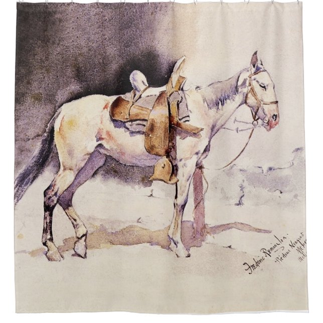 Frederic Remington Western Art Mexican Pony Shower Curtain (Front)