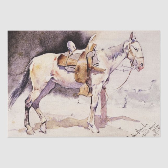Frederic Remington Western Art Mexican Pony Tissue Paper (Front)