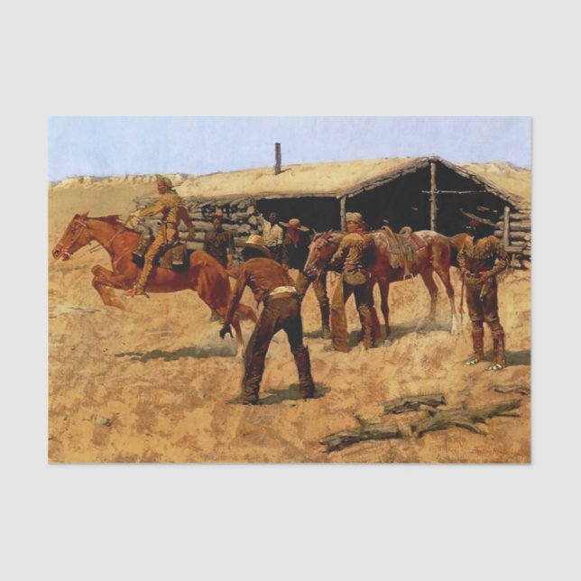 Frederic Remington Western Art “Pony Express” Tissue Paper (Front)