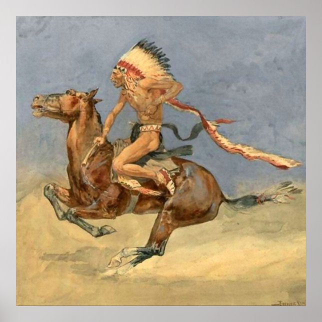 Frederic Remington Western Art “Pony War Dance” Poster (Front)